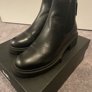 Classic gently worn black leather Coach Lyden Leather Bootie